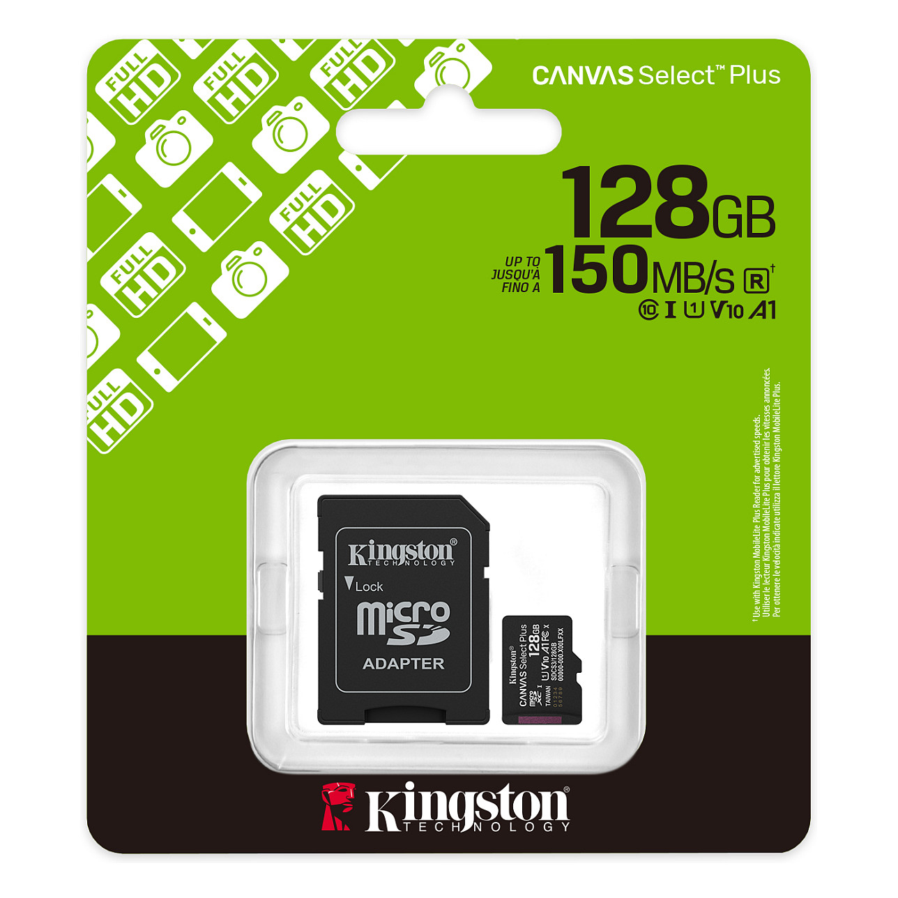 Kartë Memorie Kingston Canvas Select Plus Gen3 / 128GB / microSDXC / UHS-I / 150 MB/s / A1 - Zezë - 5