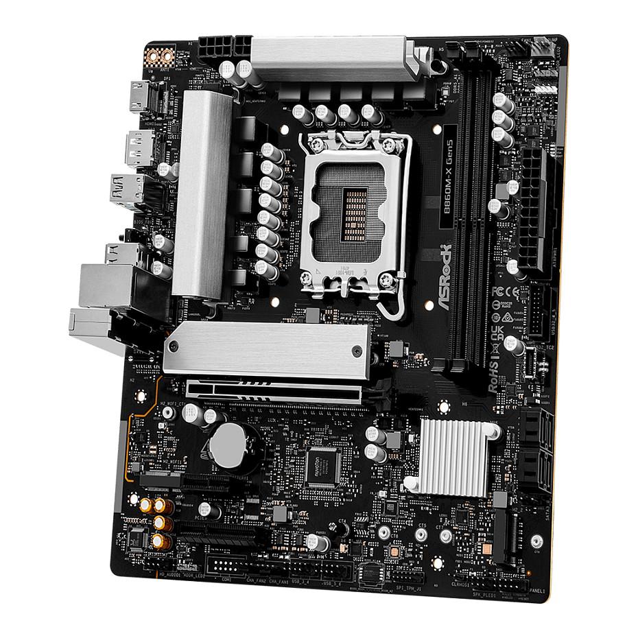 Pllakë Amë ASRock B860M-X Gen5, LGA1851, B860, DDR5, mATX, 2× DIMM, M.2 PCIe 5.0, M.2 PCIe 4.0, 2.5GbE LAN - 5