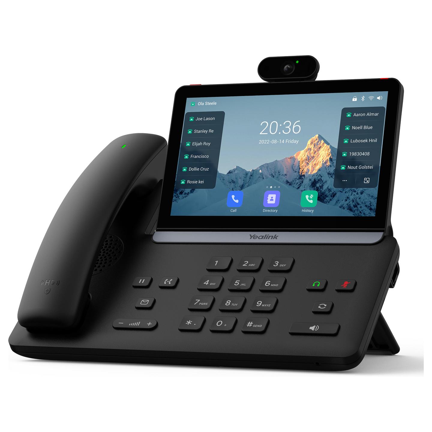 Telefon VoIP Yealink SIP-T88V Pro, ekran me prekje 7" IPS, kamerë 5MP, Wi-Fi 6, Bluetooth 5.0, Gigabit Ethernet, PoE - Zezë - 3