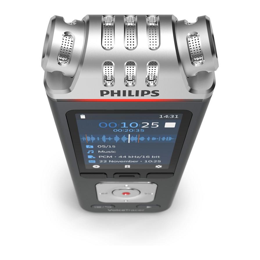 Regjistrues Audio Philips VoiceTracer DVT6115 / 8GB / microSD 32GB / USB-C / Bateri 1000mAh - Gri/Krom - 4