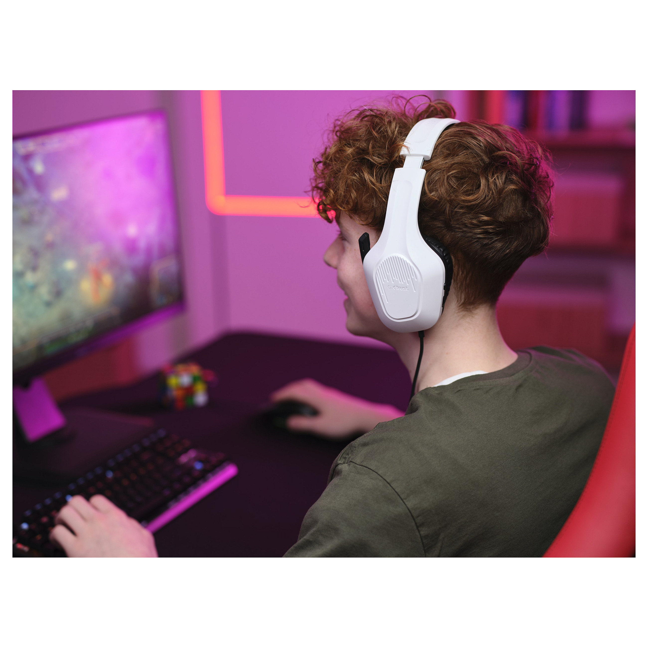Kufje Gaming Trust GXT 415W Zirox / Wired / 3.5mm / 50mm / Mikrofon – Bardhë - 8