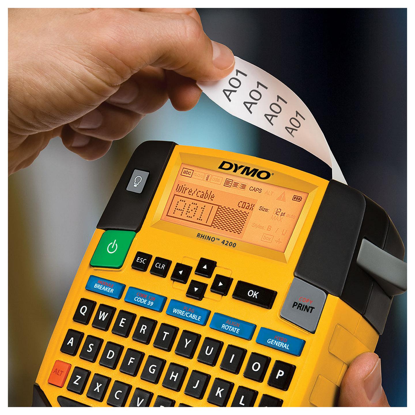 Etiketa për Printer DYMO Rhino / 19 mm × 5.5 m / Poliester (18489 / S0718220) - Bardhë / Zi - 9