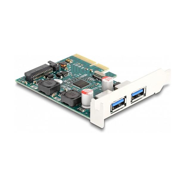 Kartë Zgjerimi PCI Express Delock 90106 / PCIe 3.0 x4 / 2x USB Type-A 10Gbps / ASMedia ASM3142 / Low Profile - 2