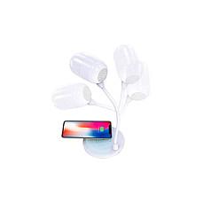 Aksesorë për telefon TerraTec Charge AIR Light & Sound / LED 420 lm / Karikim pa tela Qi 5W / Bluetooth 5.0 / Altoparlant 3W – Bardhë - 3