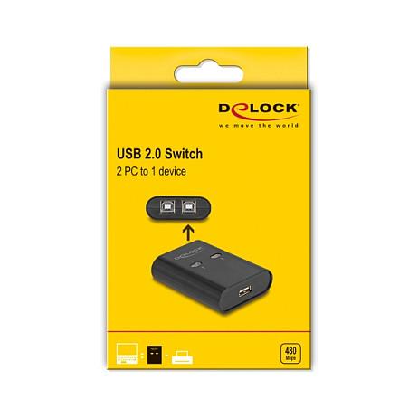 Switch USB DeLOCK 11503, USB 2.0, 2 PC në 1 Pajisje, 2x USB-B, 1x USB-A - Zezë - 4
