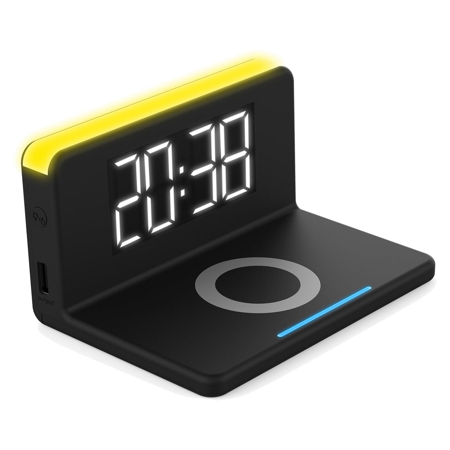 Orë alarmi TerraTec ChargeAir clock! / Karikim pa tela Qi 10W / USB – Zezë/Verdhë - 2