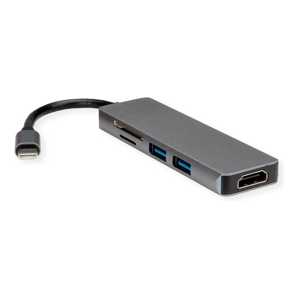Docking Station ROLINE 12.02.1019, USB-C, HDMI 4K@30Hz, 2x USB-A 5 Gbps, SD/microSD – Argjend - 3