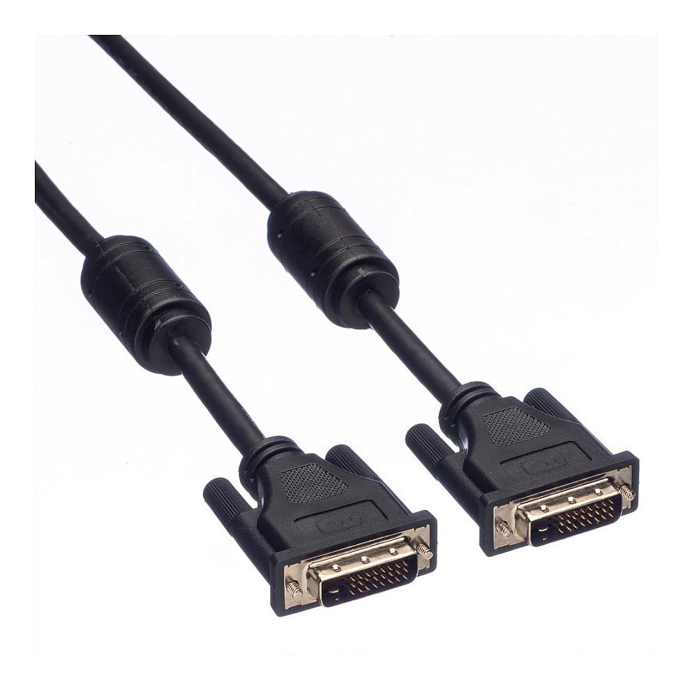 Kabllo DVI ROLINE 11.04.5556 / DVI-D (24+1) Dual Link / 7.5m / WQXGA - Zezë - 2
