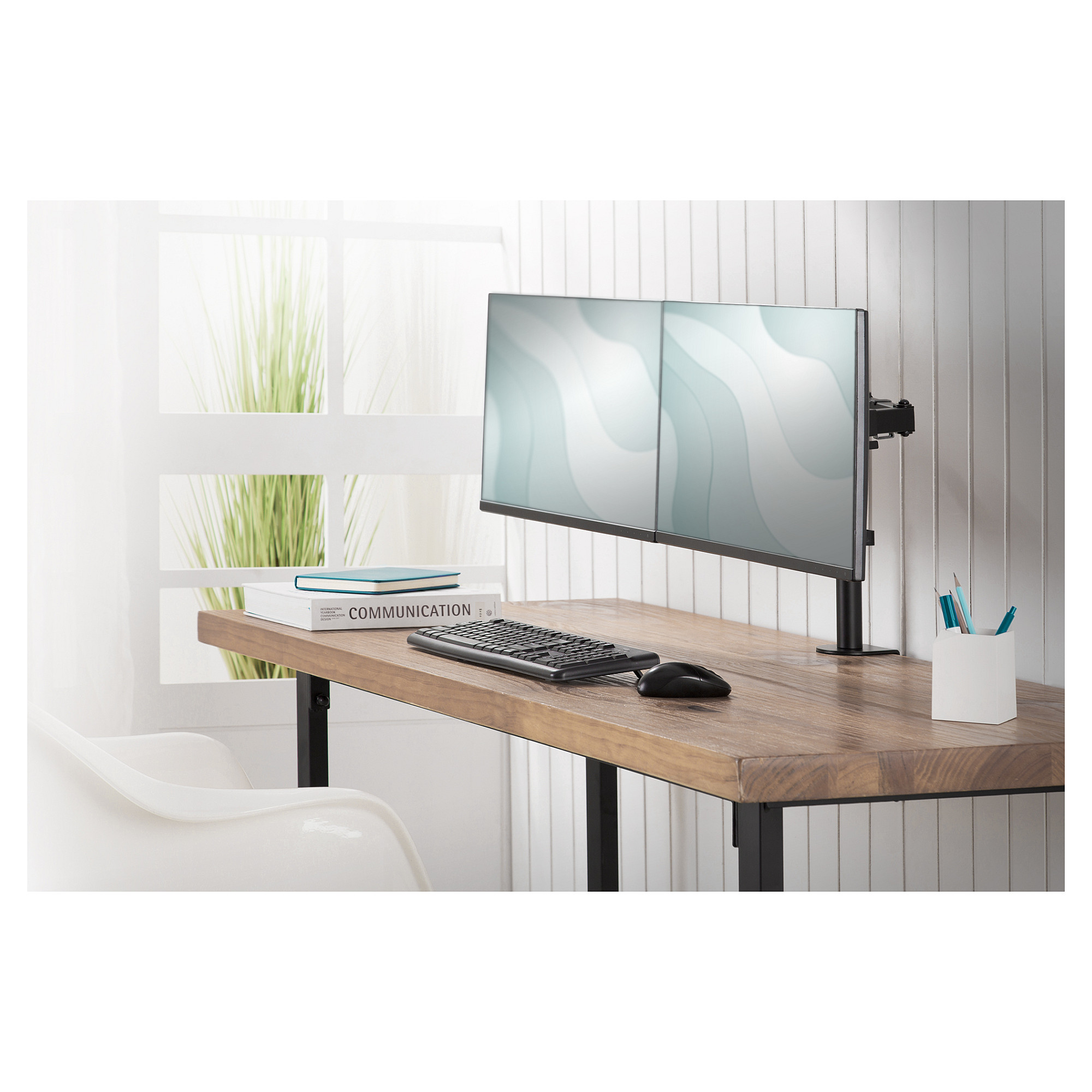 Mbajtëse për Monitor DIGITUS / 15″–32″ / deri në 16 kg / për 2 Monitorë / Lartësi të Rregullueshme - Zezë - 7