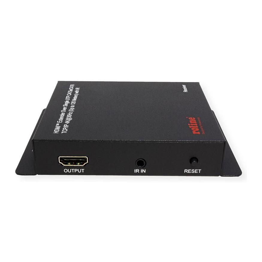 Extender ROLINE 14.01.3642, HDMI over IP, 4K UHD 30Hz, 120m, HDMI In+HDMI Out+RJ45+IR - Zezë - 2