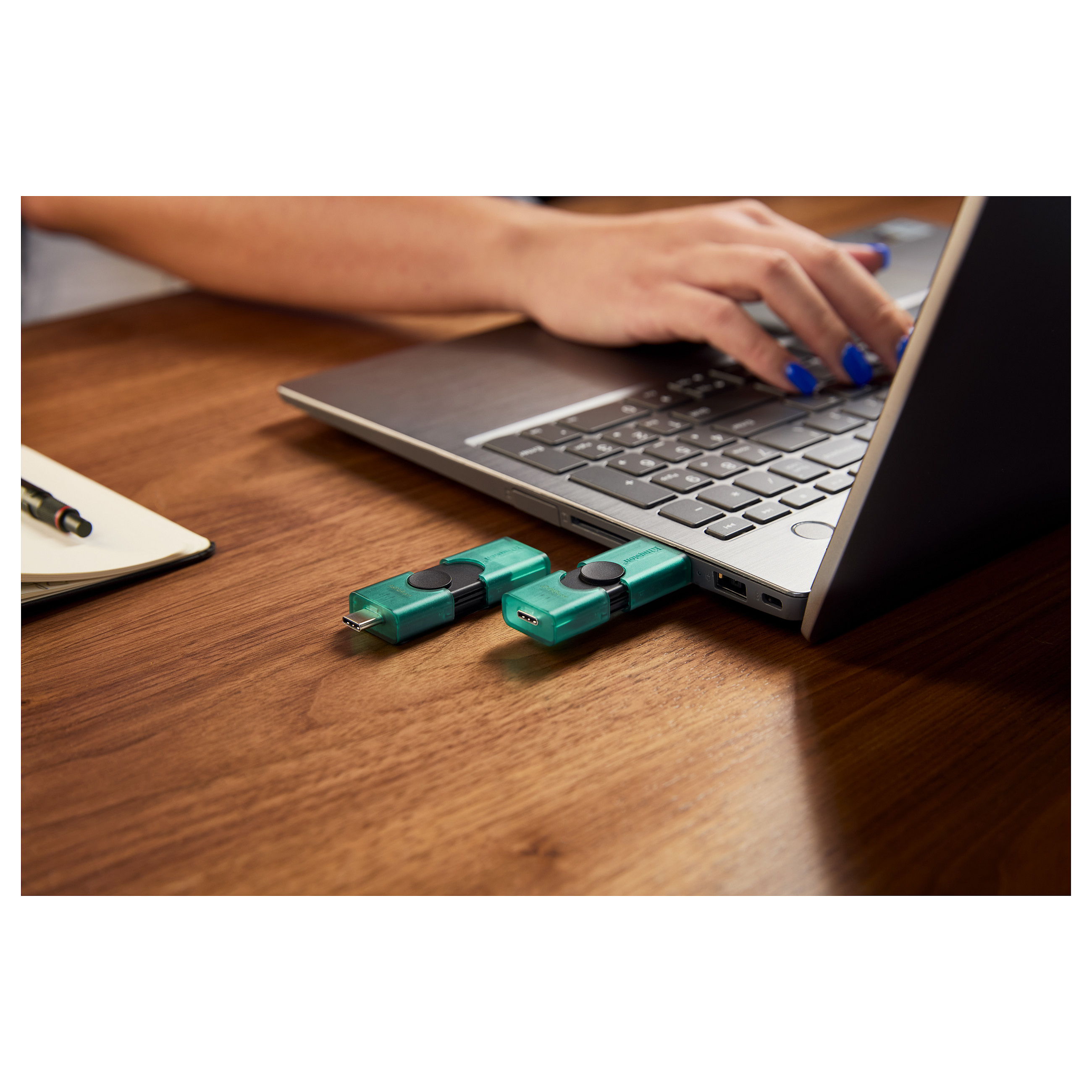 USB Flash Drive Kingston Technology DataTraveler Duo G2 / 256GB / USB Type-A + USB Type-C / USB 3.2 Gen 1 - Zezë/Gjelbër - 14