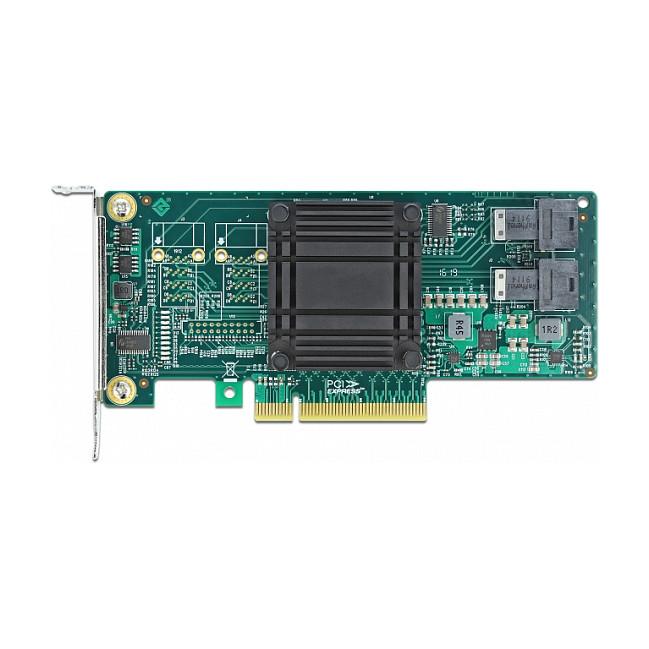 Kartë Zgjerimi Delock 90438, PCI Express 3.0 x8, 2x SFF-8643 NVMe, deri në 32Gbps, Broadcom PLX8724, Low Profile
