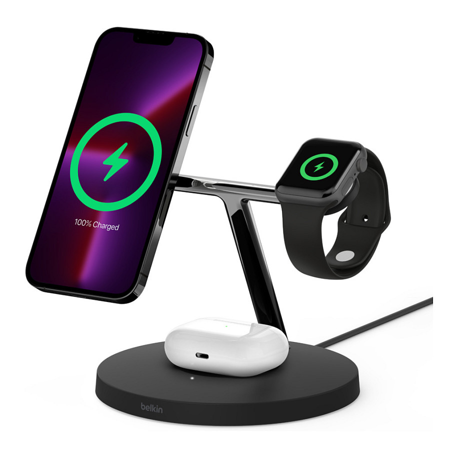 Stacion Karikimi Wireless Belkin BoostCharge Pro 3-in-1 / MagSafe 15W / Apple Watch / AirPods – Zezë
