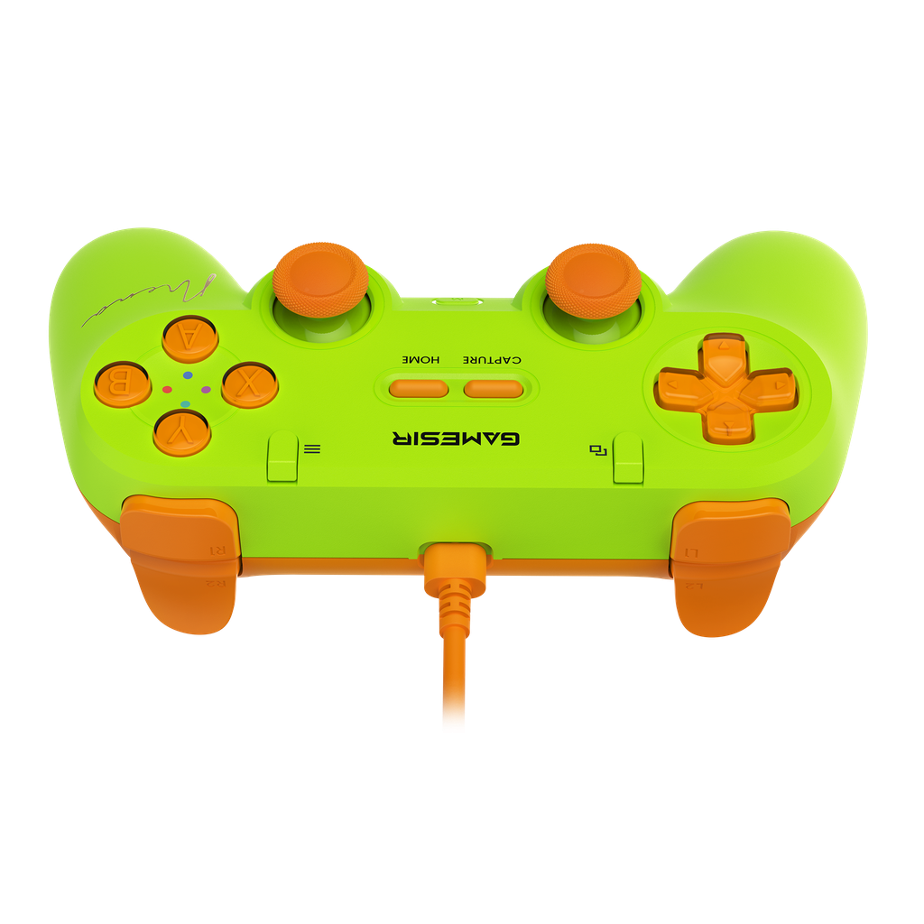 Kontroller për PC / Switch GameSir Tegenaria Lite T3 Lite / Wired – Gjelbër/Portokalli - 6