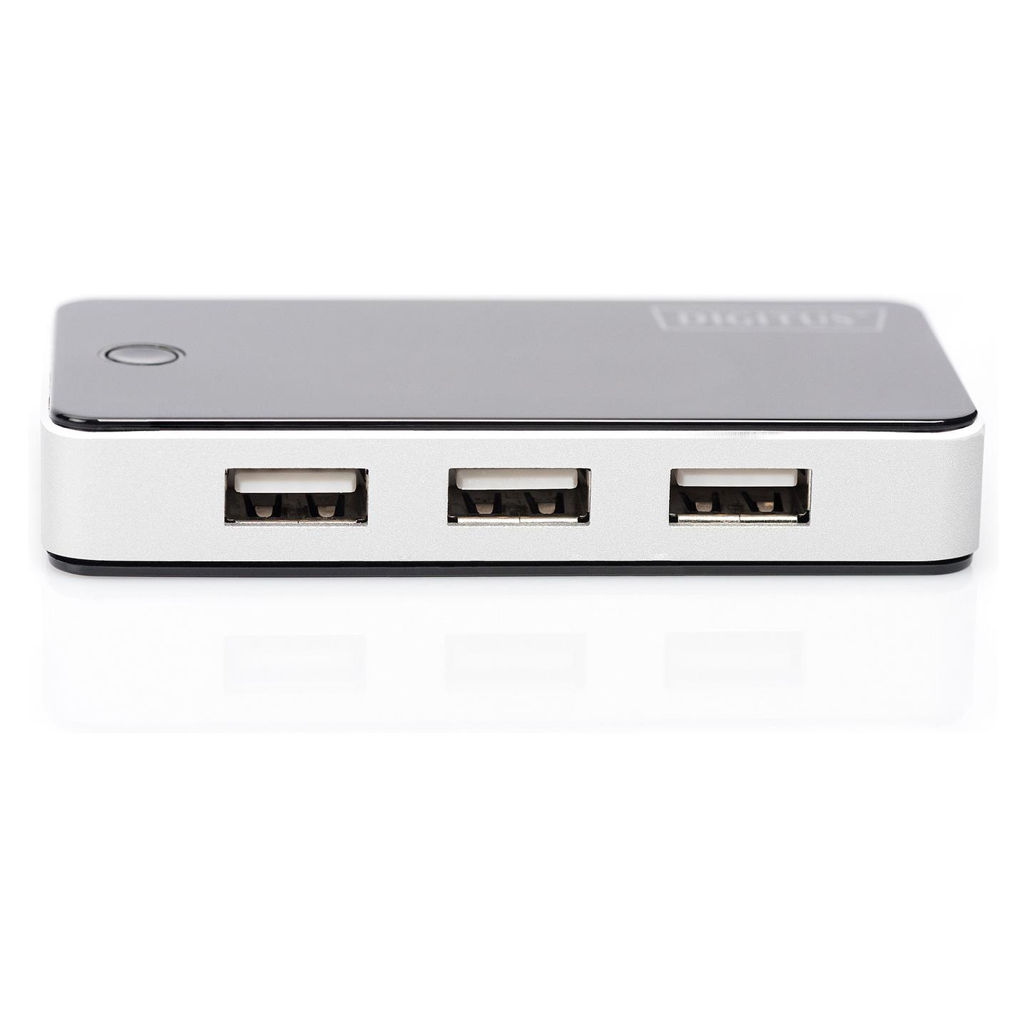 Splitter USB DIGITUS DA-70222 / 7x USB 2.0 / 480 Mbit/s / 5V/3.5A - Zezë/Argjend - 2