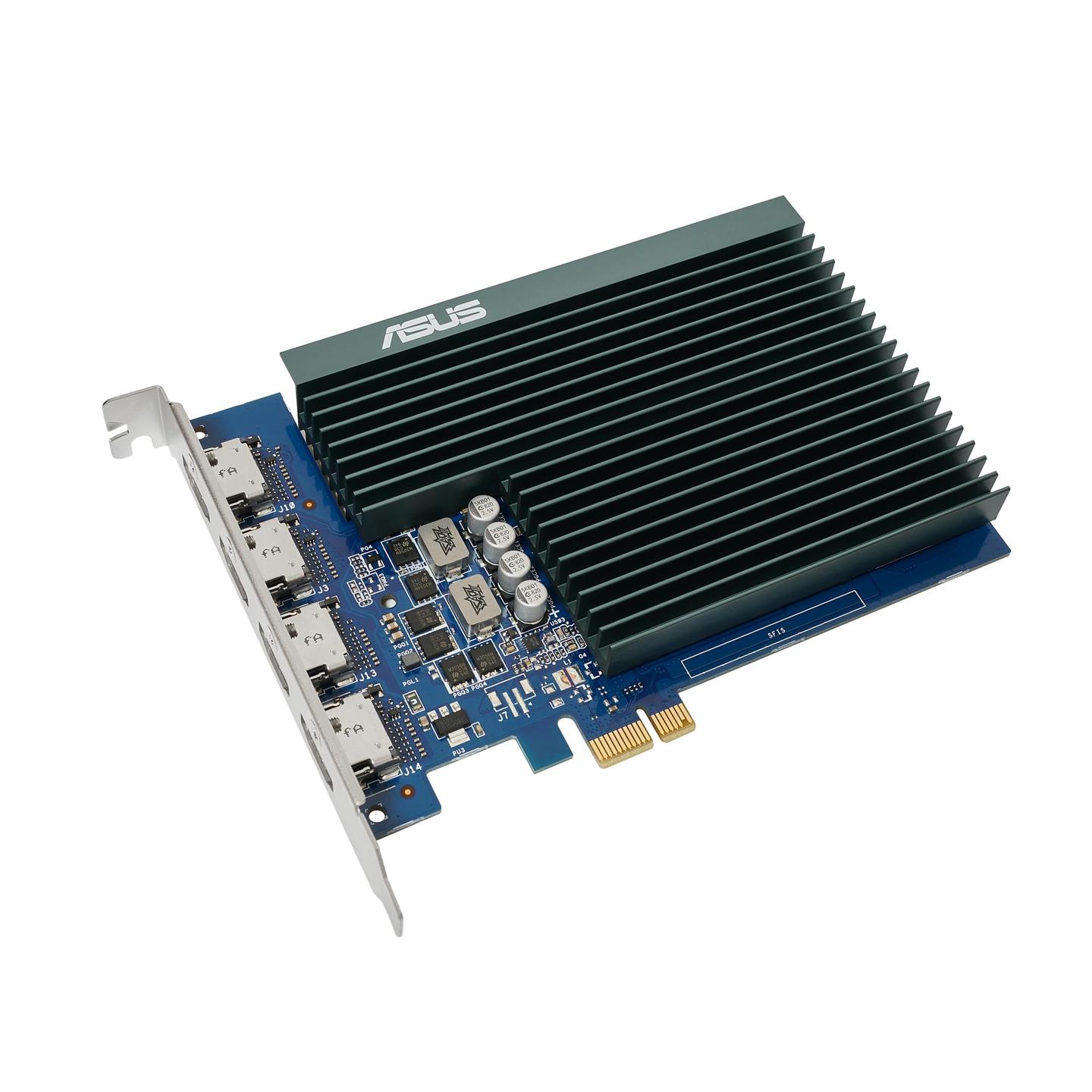 Kartelë Grafike ASUS GT730-4H-SL-2GD5 / GeForce GT 730 / 2GB GDDR5 / 64-bit / 384 CUDA / 4x HDMI / PCIe 2.0 / Passive - 2