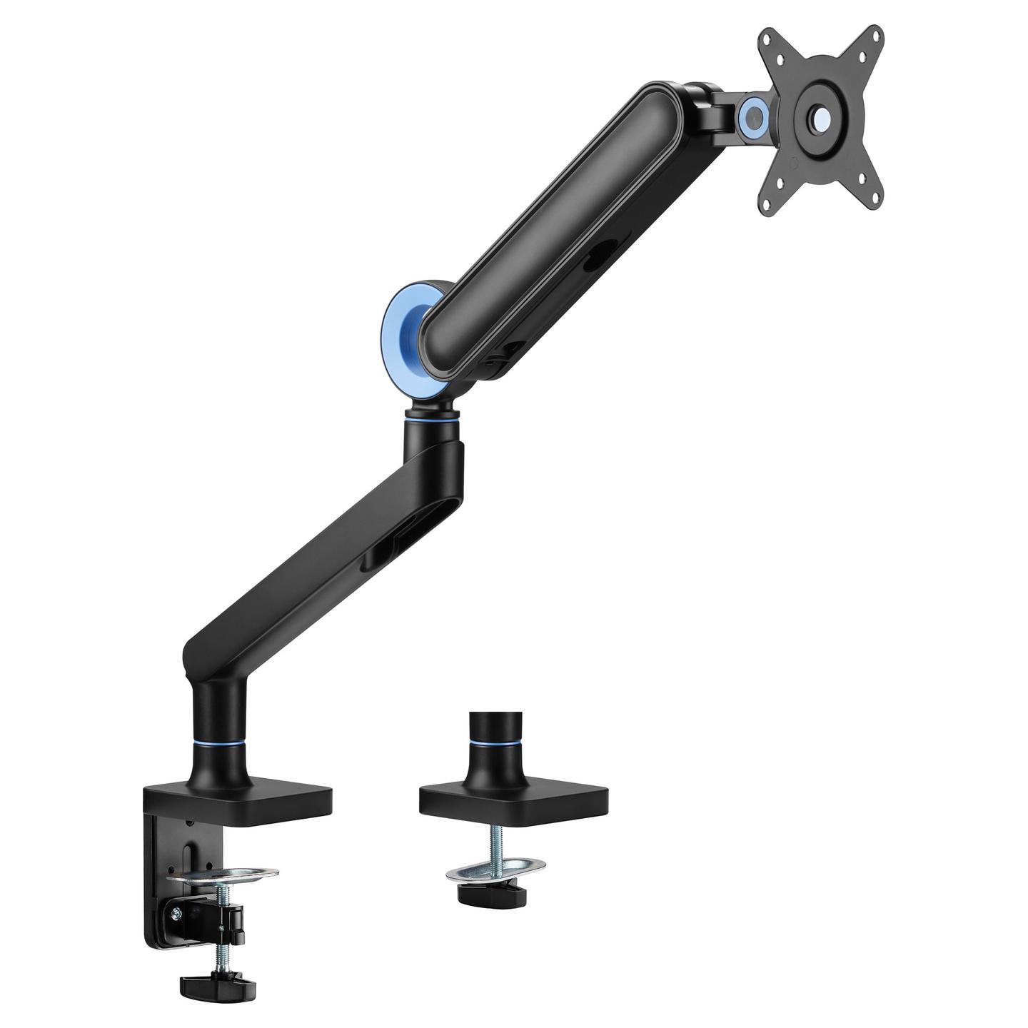 Mbajtëse për Monitor Equip 650184 / 1 Monitor / 17"-35" / 10.5kg / Gas Spring / Clamp-Grommet / Tilt ±40° / Swivel ±90° - Zezë - 2