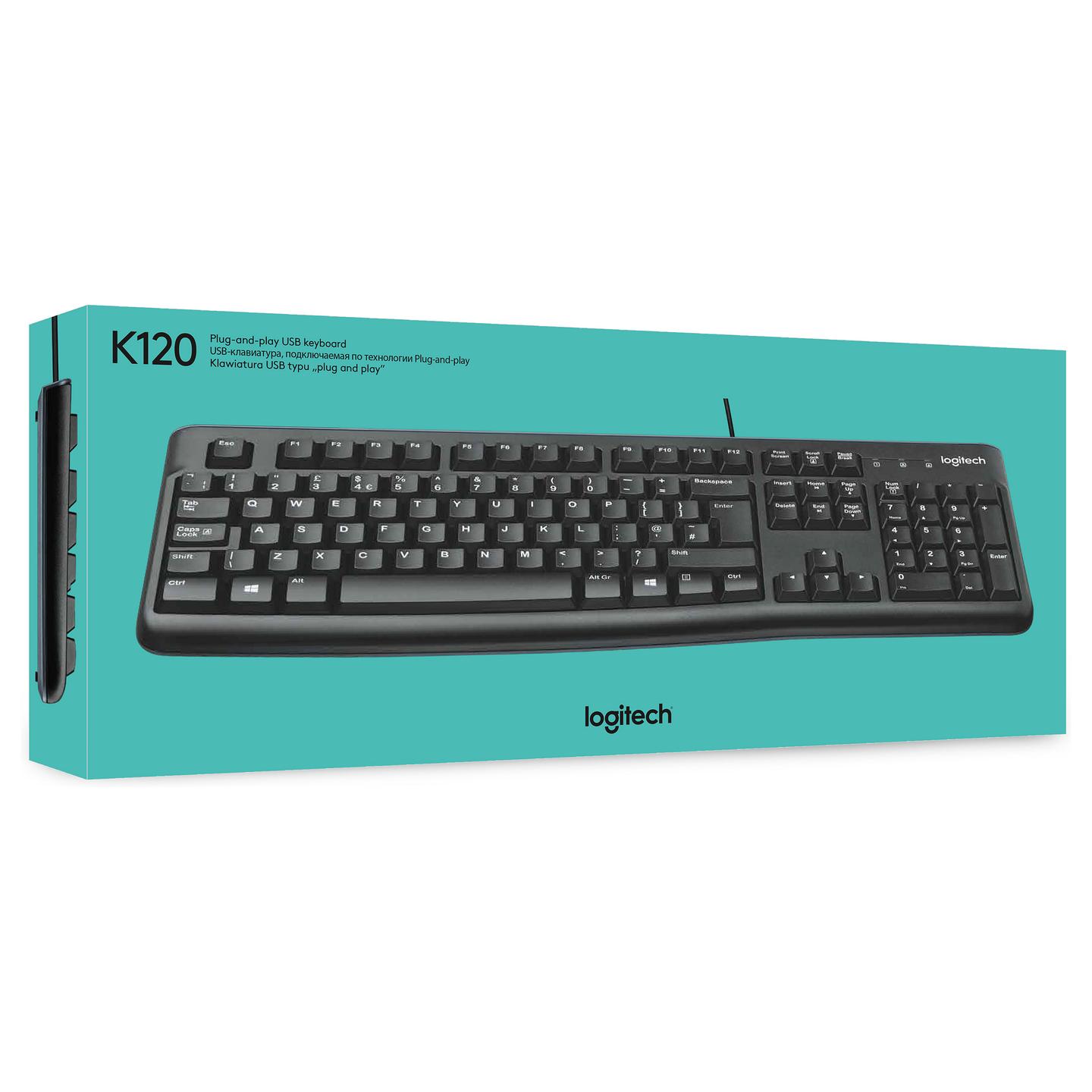 Tastierë me kabllo Logitech K120 / USB / Full-Size / AZERTY France / NumPad - Zezë - 11