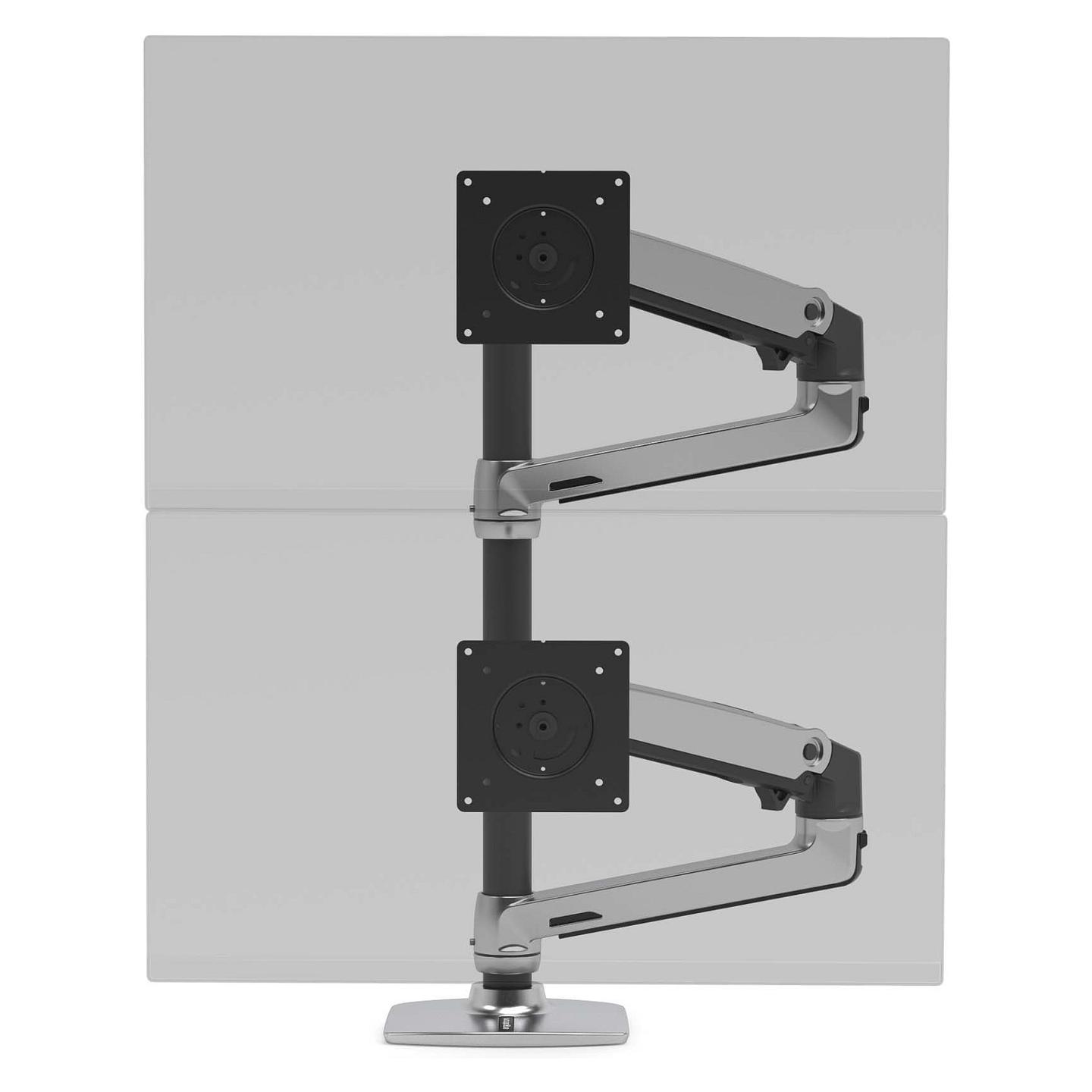 Mbajtëse për Monitor Ergotron LX Dual Stacking Arm, 2 Monitorë, deri 40", 10kg - Argjend, Zezë - 4