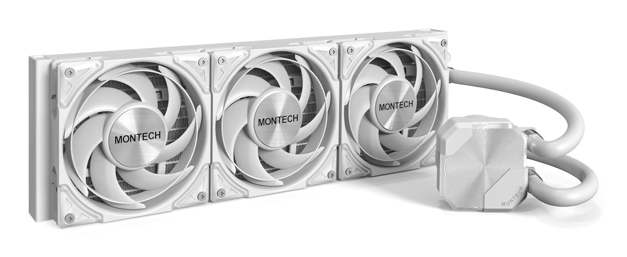 Ftohës me ujë për procesor Montech HyperFlow Silent 360 / 360mm / 3x 120mm Fan / 800-2200 RPM – Bardhë - 2