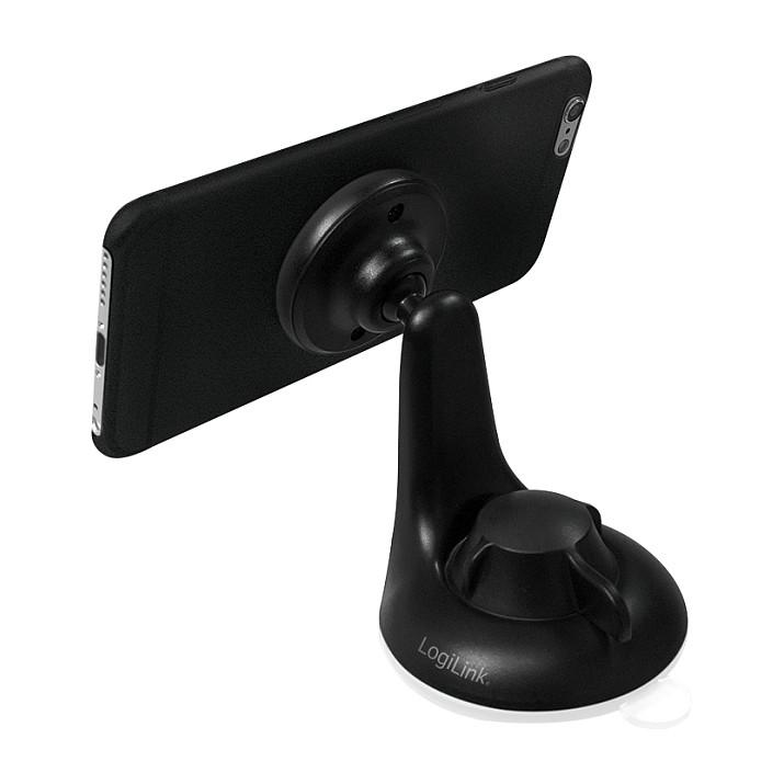 Mbajtëse për Telefon LogiLink AA0110 / Magnetike / 4–6" / 360° / Saugnapf - Zezë - 4