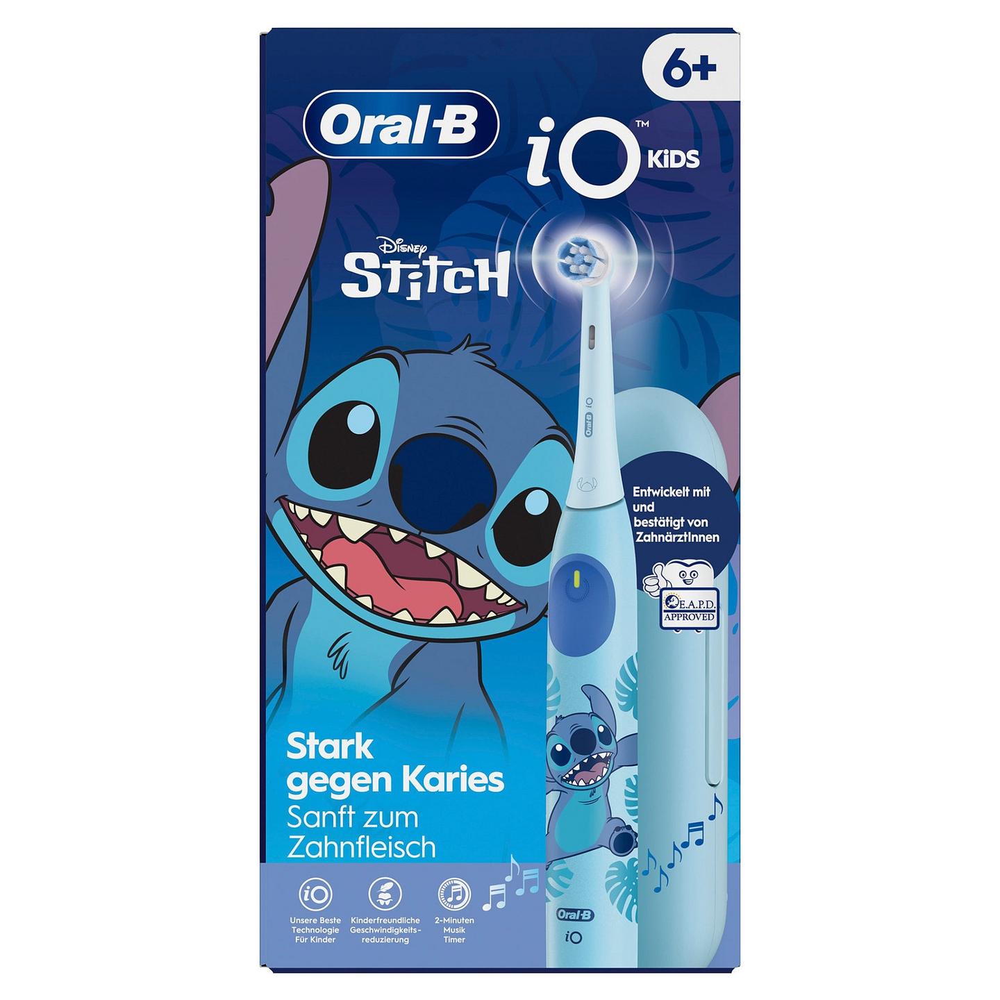 Furçë dhëmbësh elektrike për fëmijë Oral-B iO Kids 6+ / Stitch / 3 Modalitete / Kohëmatës 2 Minuta / Kuti Udhëtimi – Blu/Bardhë - 2