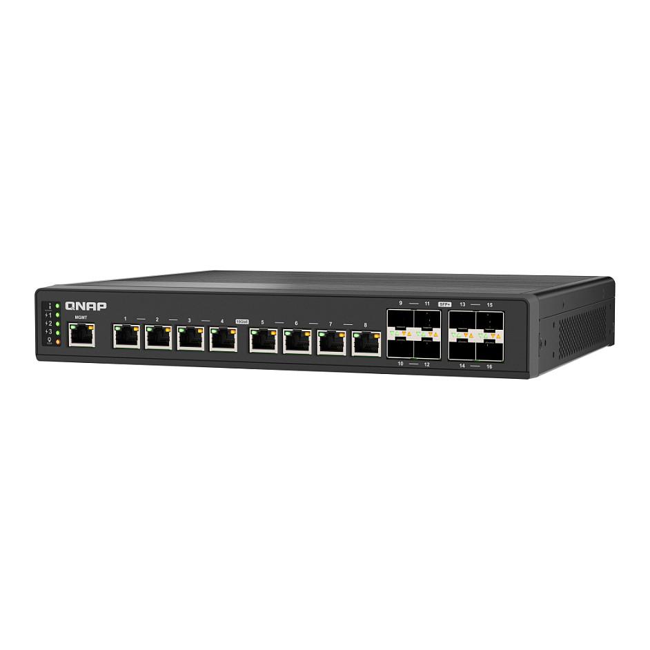 Switch QNAP QSW-IM3216-8S8T, 16 Porta 10GbE, 8x SFP+, 8x RJ45, Switching Capacity 320Gbps, L2 Managed, Fanless, IP20 - Zezë - 4