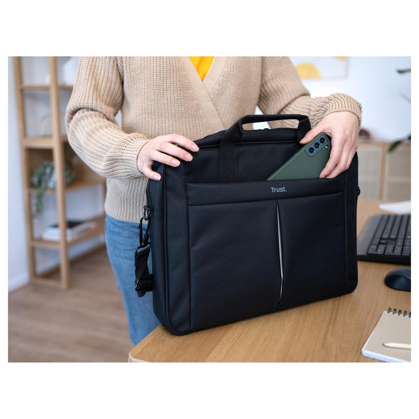 Çantë për Laptop Trust Primo, 16", Ndarje e mbushur, Xhep për aksesorë - Zezë - 4