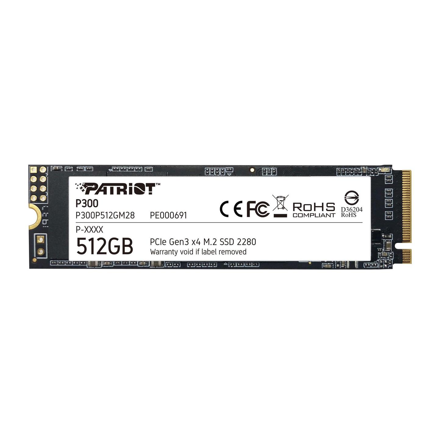SSD e Brendshme Patriot P300 / 512GB / M.2 2280 PCIe 3.0 x4 / 1700MB/s Read / 1100MB/s Write - 2