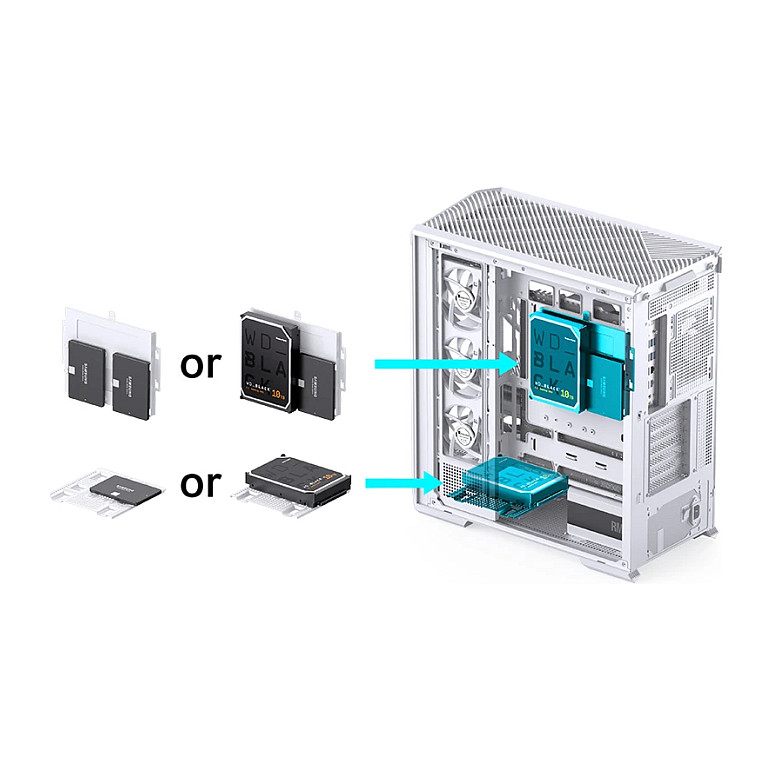 Kasë PC Jonsbo D400 / Midi Tower / ATX / Tempered Glass - Bardhë - 8