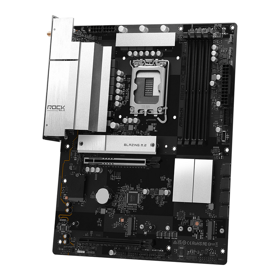 Pllakë Amë ASRock B860 Rock WiFi 7 / Intel LGA1851 / B860 / DDR5 / ATX / Wi-Fi 7 / 2.5GbE LAN - 4