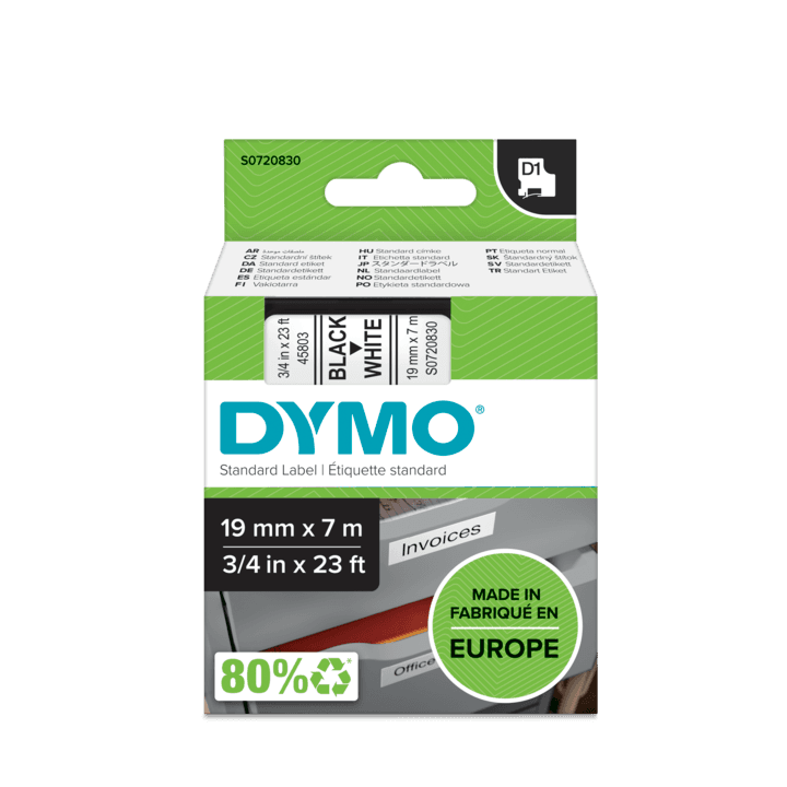 Shirit për Printer 3D Dymo Colour Ribbon 45803 / S0720830 - Zezë mbi Bardhë