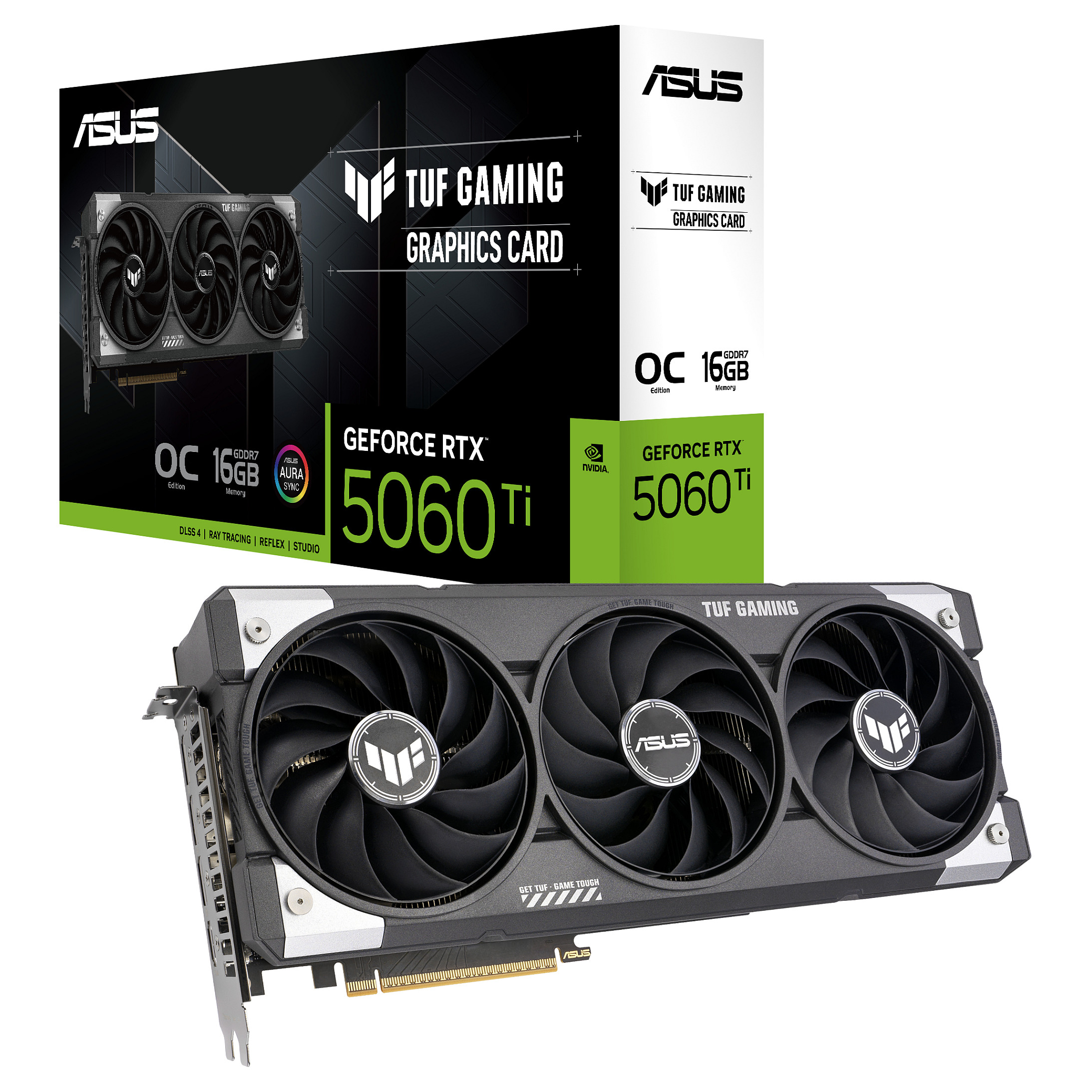 Kartelë Grafike ASUS TUF Gaming GeForce RTX 5060 Ti OC / 16GB GDDR7 / 128-bit / PCIe 5.0 / 3x DisplayPort + HDMI - Zezë - 4