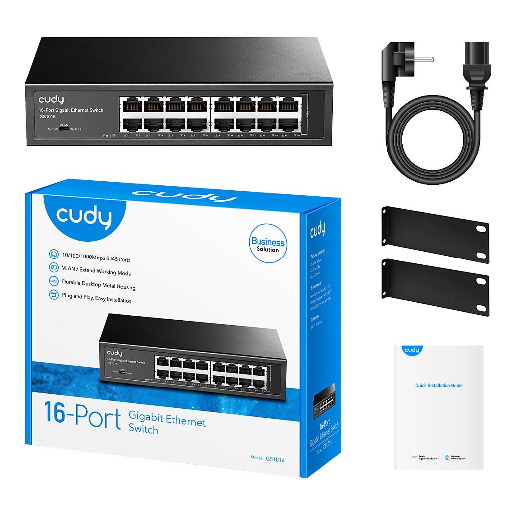 Switch Cudy GS1016 RM 16-Port Gigabit / 10/100/1000 Mbps - 4