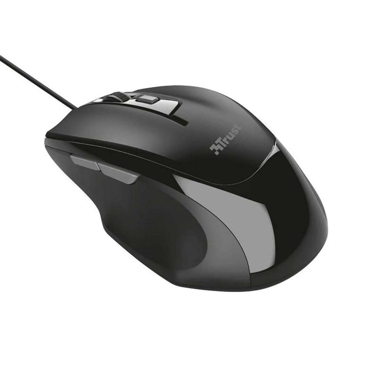 Maus me Kabllo Trust Voca Comfort, 2400DPI, 6 Butona, USB - Zezë - 2