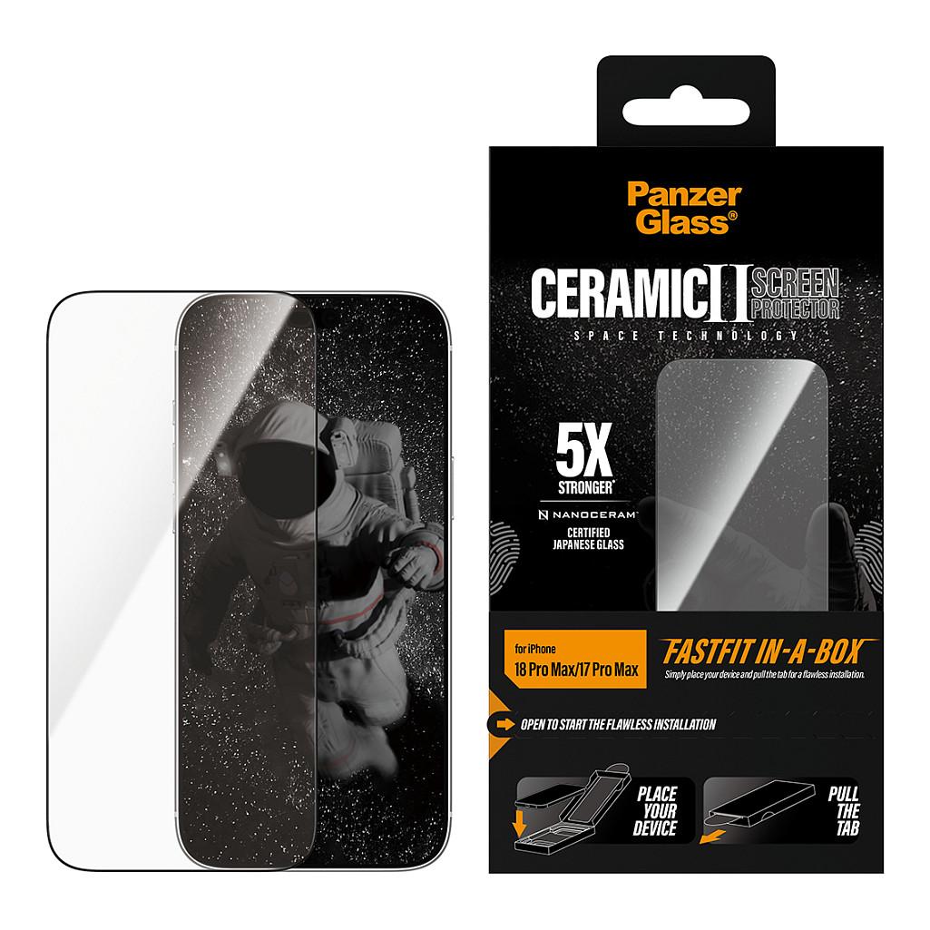 Aksesorë për telefon PanzerGlass Ceramic Screen Protector / iPhone 17 Pro Max / iPhone 18 Pro Max / Ultra-Wide Fit / FASTFIT IN-A-BOX - Transparent - 2