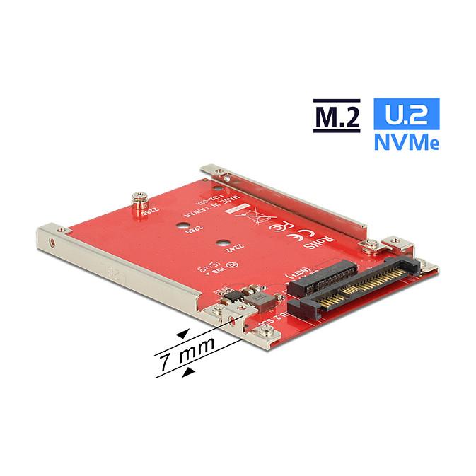Konvertues 2.5" Delock 62725 / U.2 SFF-8639 në M.2 Key M / PCIe 4.0 x4 / NVMe / 7mm - 2