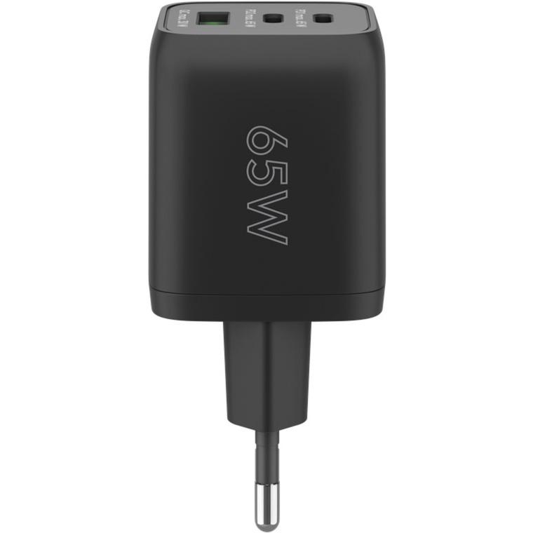Kabllo & Adapter Goobay 70180 / GaN / 65W / 2x USB-C PD / USB-A QC 3.0 / USB-C në USB-C / 1m - Zezë - 3
