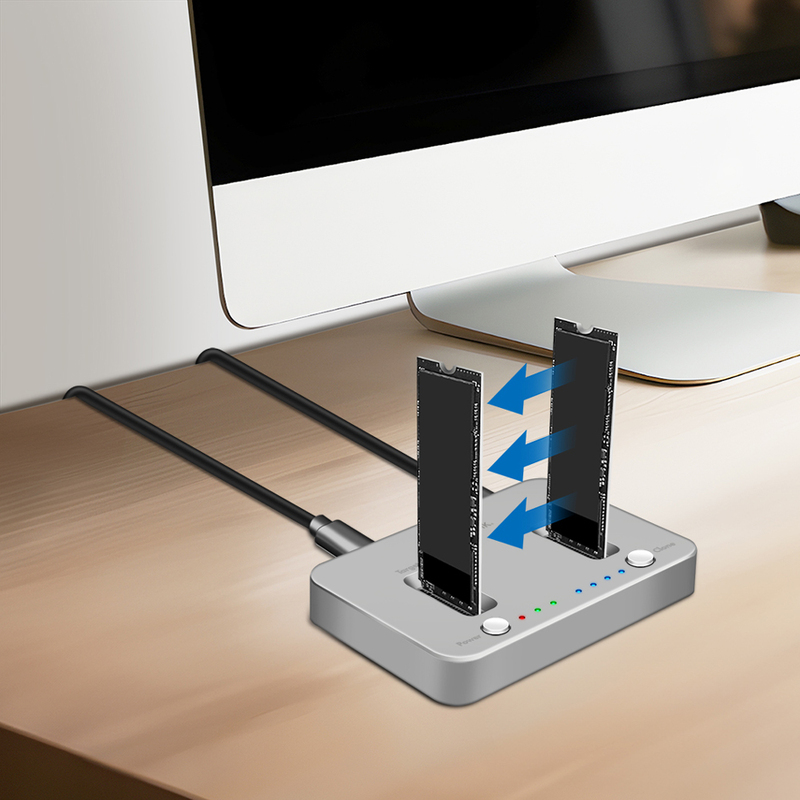 Docking Station LogiLink / 2x M.2 NVMe PCIe / M-Key / 2230–2280 / USB-C 3.2 Gen 2 / 10Gbps / Offline Clone – Argjend - 5