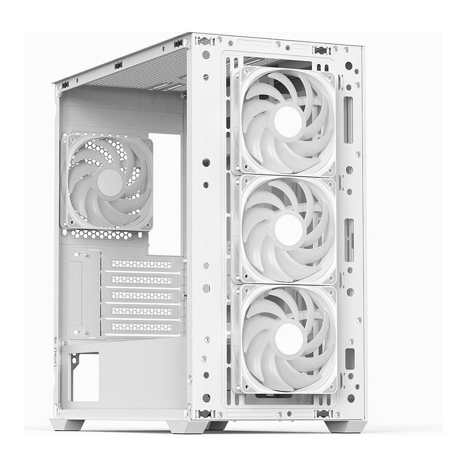 Kasë PC Aerocool D301A / Mini Tower / Micro ATX / 3x 120mm + 2x 140mm Fan Support / Mesh Front / Tempered Glass - Bardhë - 5