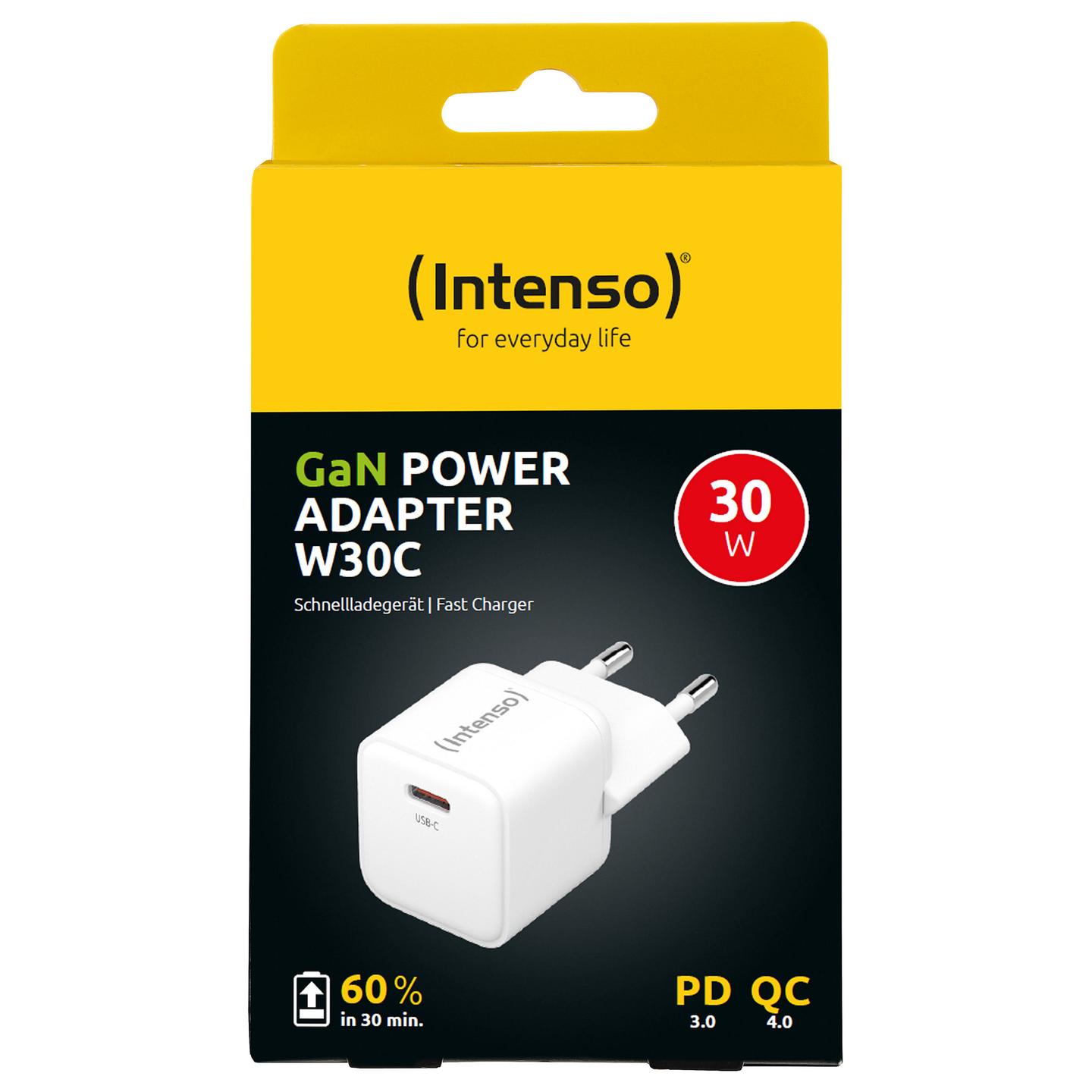 Adapter Intenso W30C GaN / USB-C / 30W / PD 3.0 / PPS / QC 4.0 - Bardhë - 2