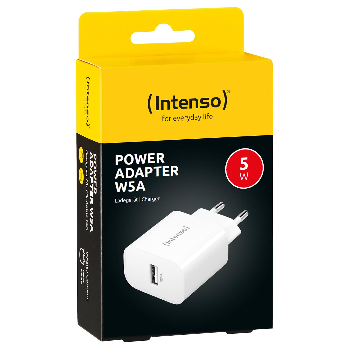 Adapter Intenso W5A / USB-A / 5W / 5V / 1A - Bardhë - 3