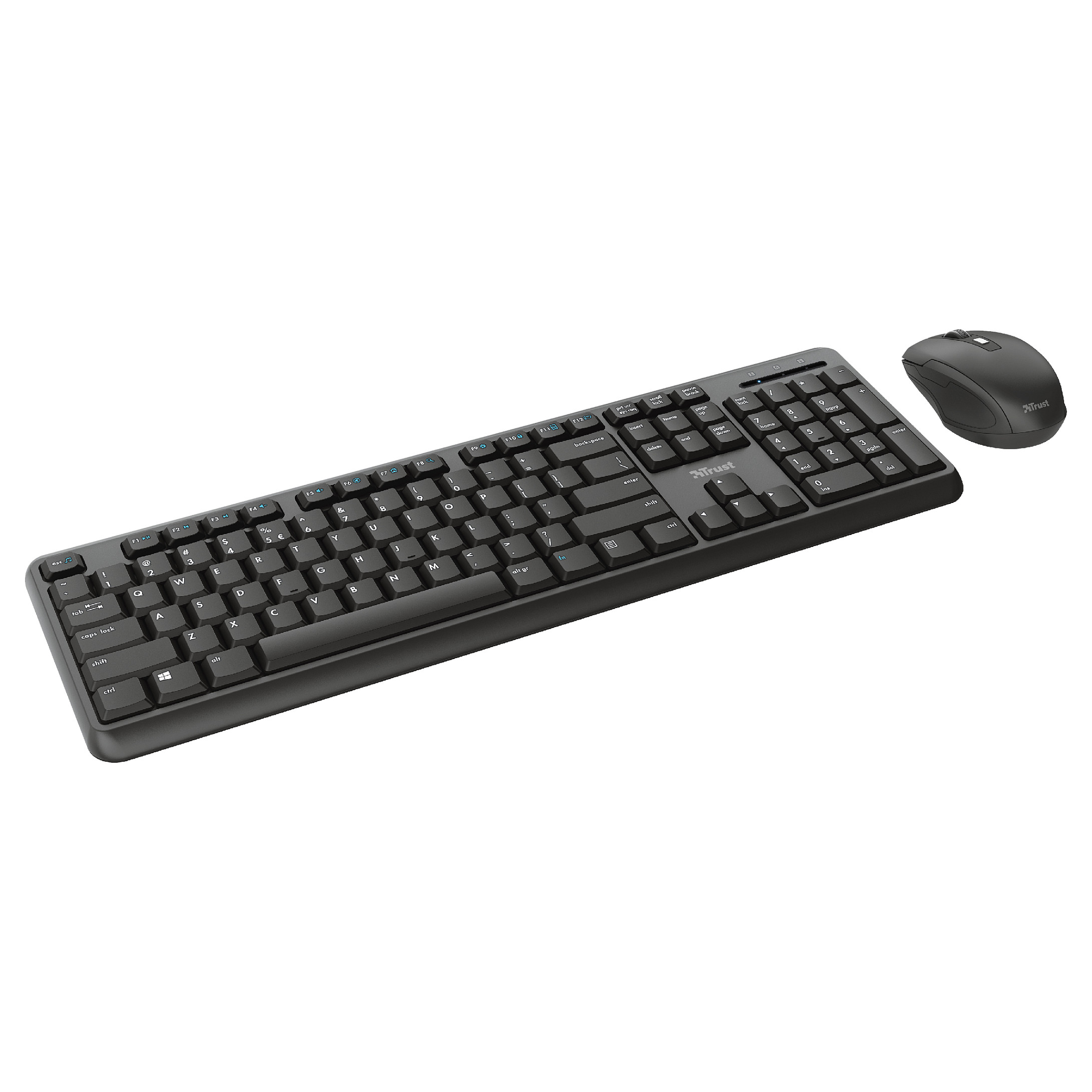 Combo (Tastierë&Maus) Trust TKM-350 / Full-Size / QWERTZ / 2.4 GHz / Membrane / 12 Hotkeys - Zezë - 3