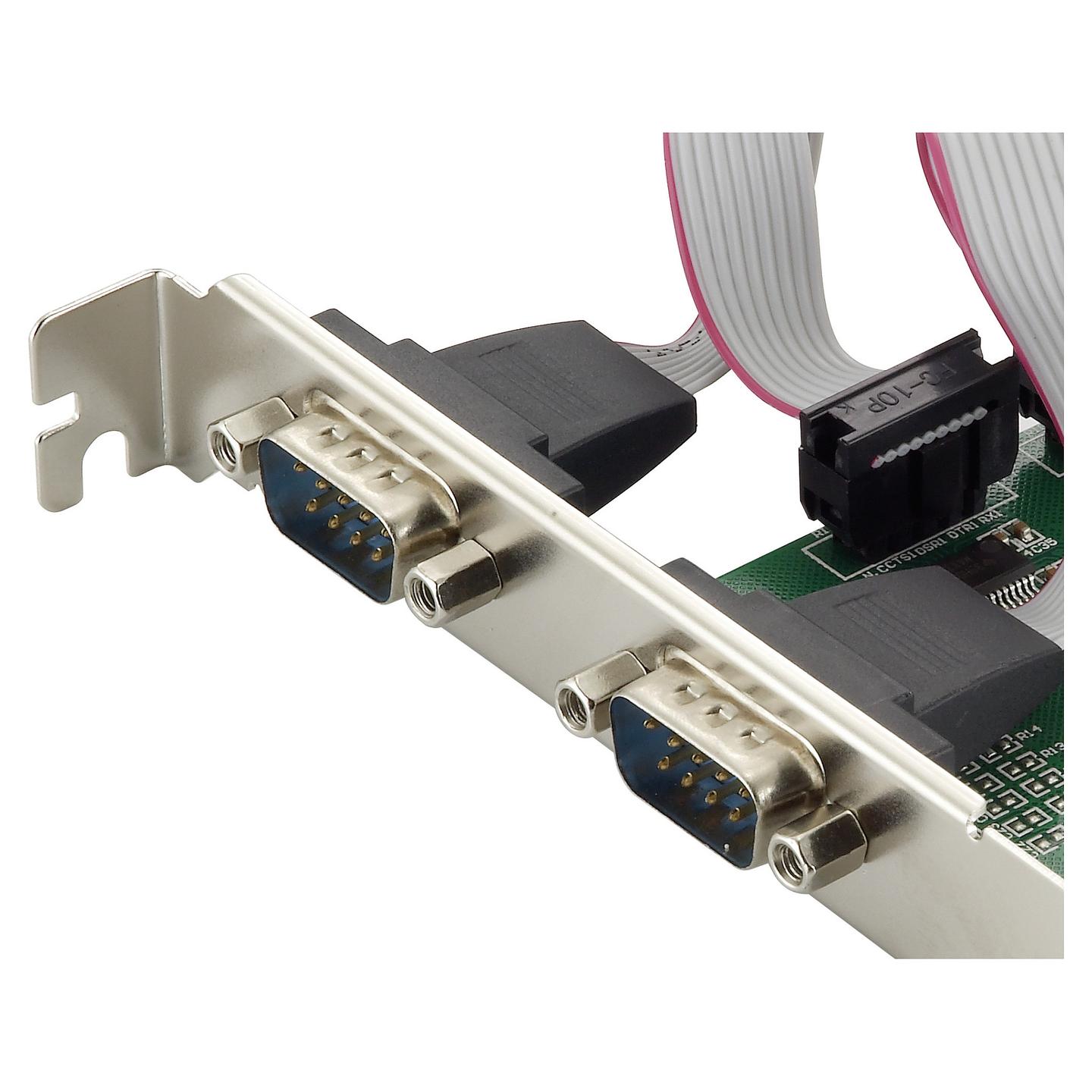 Kartë Zgjerimi Conceptronic SRC01G, PCI Express x1, 2x Serial RS-232 DB9, PCIe 1.1, deri 2.5Gbps, Low Profile - Gjelbër - 4