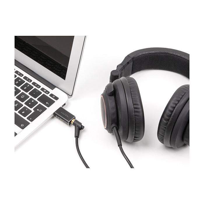 Përshtatës Audio USB DeLOCK 68001, USB 2.0 Type-A, Jack 3.5mm, 24-bit/96kHz - Zezë - 4