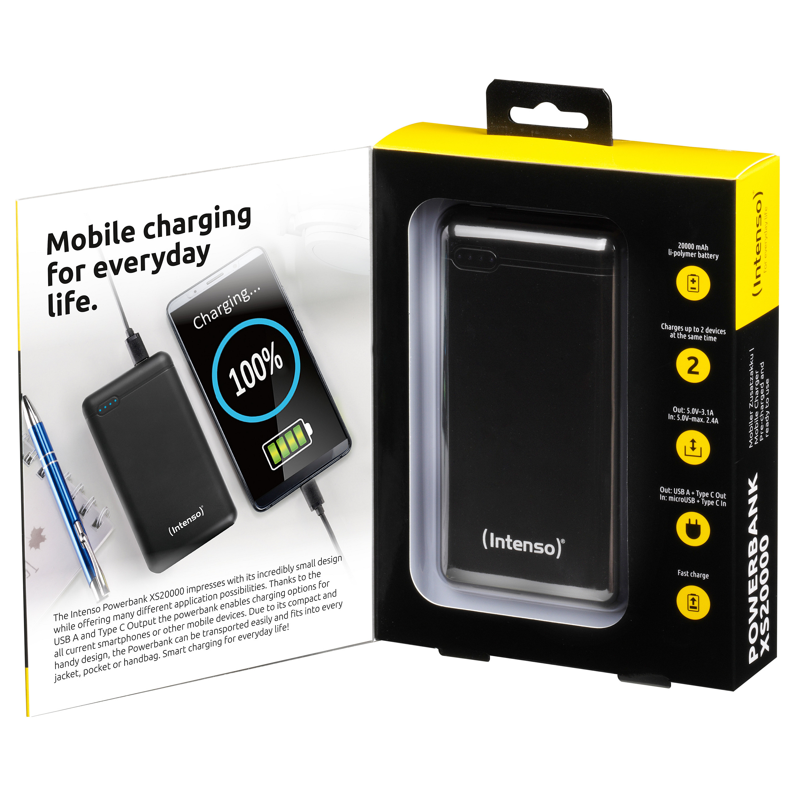 Powerbank Intenso XS20000 / 20.000mAh / 74Wh / USB-C / USB-A - Zezë - 5