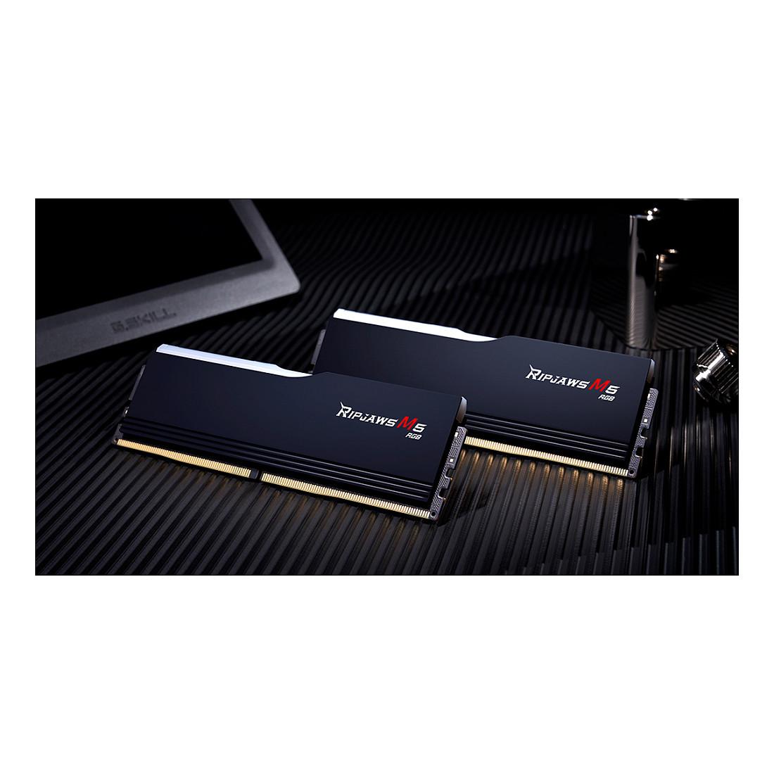 RAM Memorie DDR5 G.Skill Ripjaws M5 RGB, 96GB, 2×48GB, DIMM, 5600MHz, CL40, 288-pin - Zezë - 5