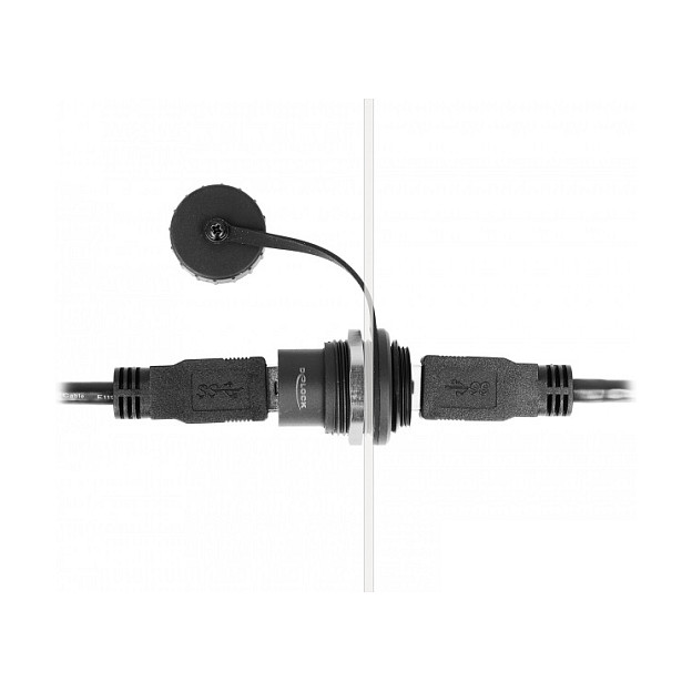 Adapter DeLOCK 86966 / USB-A Femër në USB-A Femër / USB 3.2 Gen 1 / 5Gbps / Montim – Zezë - 2