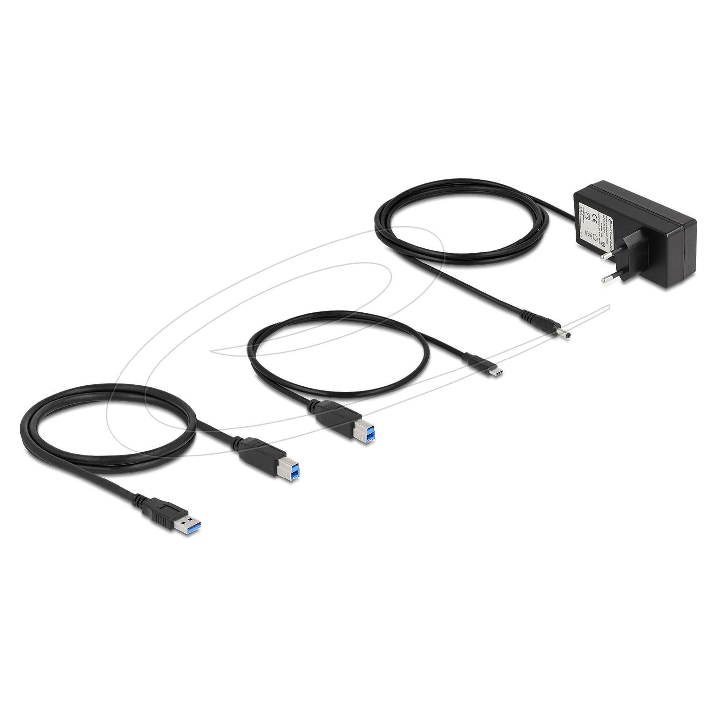 Hub DeLOCK 64237 , 6x USB-A , USB 5Gbps , Lexues SD dhe MicroSD , Ndërprerës Individual , USB-A dhe USB-C , 20W - Gri - 3