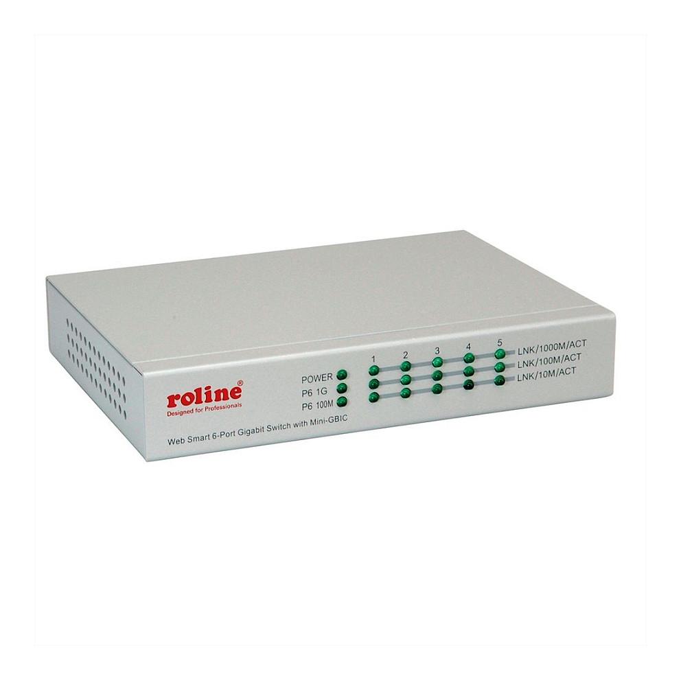 Switch ROLINE 21.14.3523, 5x Gigabit Ethernet RJ45, 1x Gigabit SFP, WebSmart - Hiri - 5